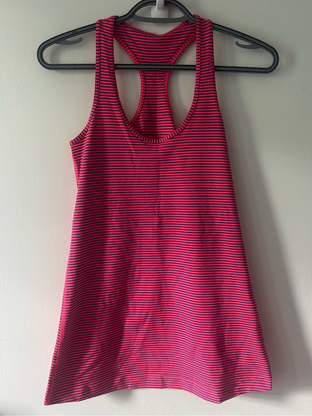 Lululemon Cool Racerback Hyper Stripe Neon Pink Size 4